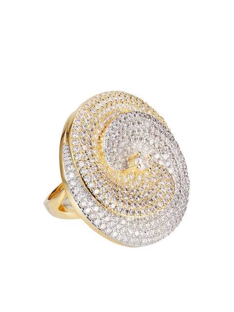 

shaze Women Gold-Plated & CZ-Studded Ring