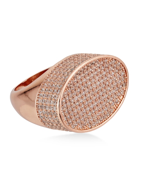 

shaze Women Rose Gold-Plated & CZ-Studded Ring