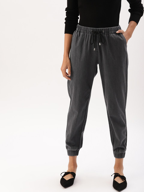 

DressBerry Women Grey Regular Fit Faded Chambray Joggers