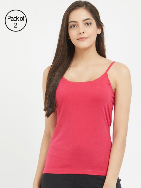 

Fruit of the loom Women Pack of 2 Pink Solid Camisoles FCAS02-2P-C5