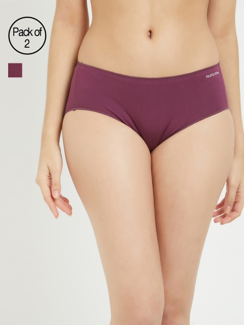 

Fruit of the Loom Women Pack of 2 Violet Solid Hipster Briefs FHPS04-2P-C5