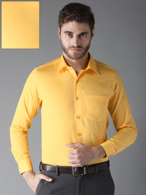 

DENNISON Men Yellow Regular Fit Solid Formal Shirt