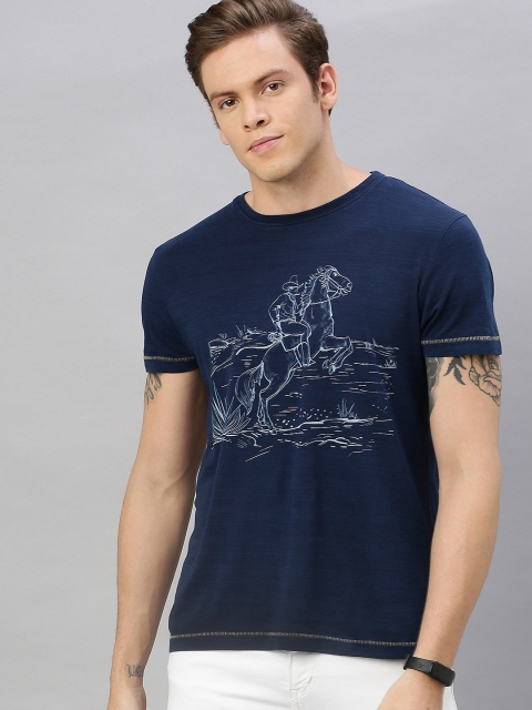 

Lee Men Blue Printed Round Neck T-shirt