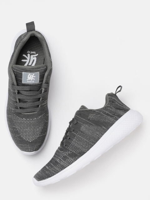

YK Boys Grey Woven Design Sneakers