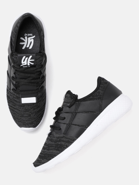 

YK Boys Black Woven Design Sneakers