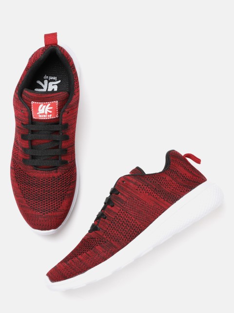 

YK Boys Maroon & Black Woven Design Sneakers