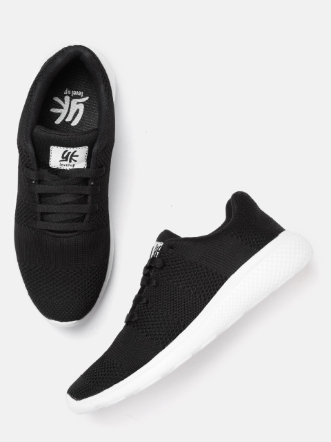 

YK Boys Black Woven Design Sneakers