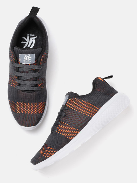 

YK Boys Charcoal Grey & Orange Striped Sneakers
