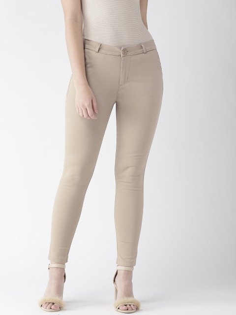 

Xpose Women Beige Sharp Tapered Fit Solid Formal Trousers