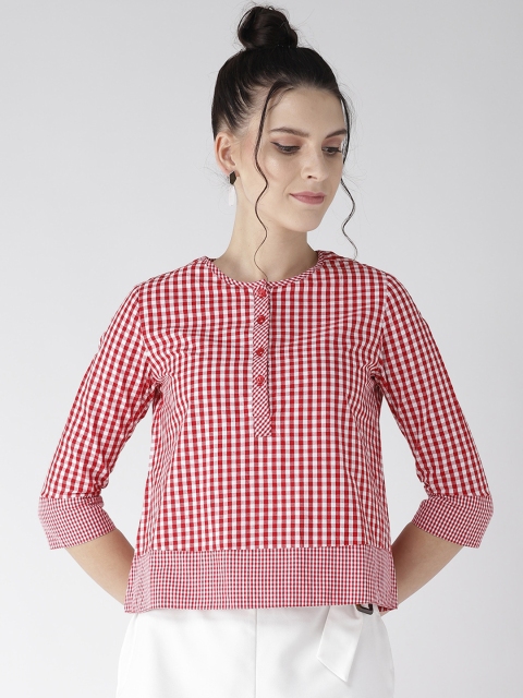 

Xpose Women Red & White Checked Top