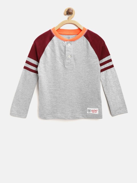 

GAP Boy Colorblock Henley T-Shirt, Grey