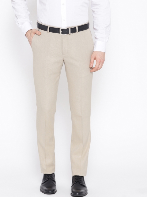 

Blackberrys Men Beige Sharp Regular Fit Solid Formal Trousers