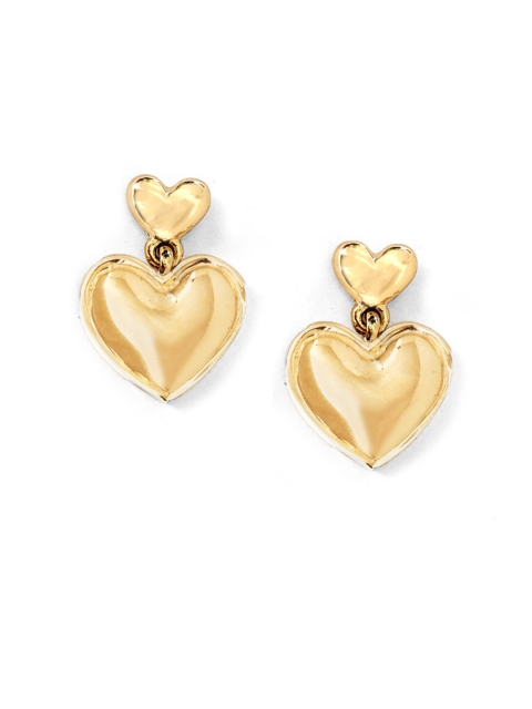 

Foxy Sperks Gold-Toned Heart Shaped Drop Earrings