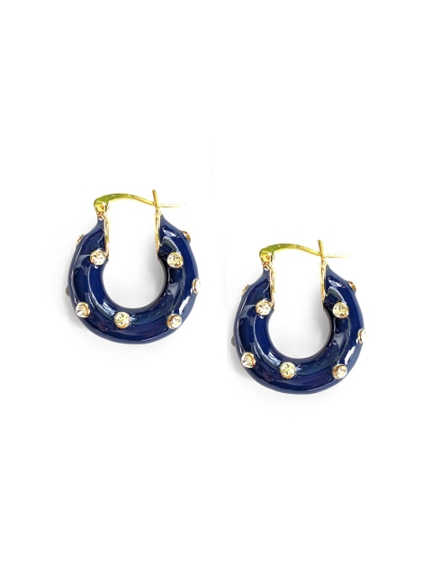 

Foxy Sperks Blue Circular Hoop Earrings