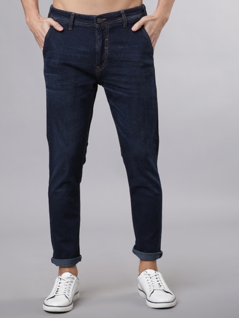 

Ecko Unltd Men Blue Cropped Slim Fit Mid-Rise Clean Look Stretchable Jeans