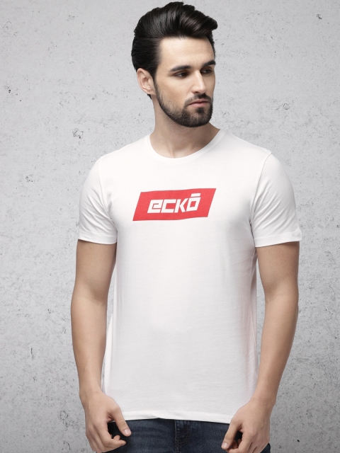

Ecko Unltd Men White Printed Round Neck T-shirt