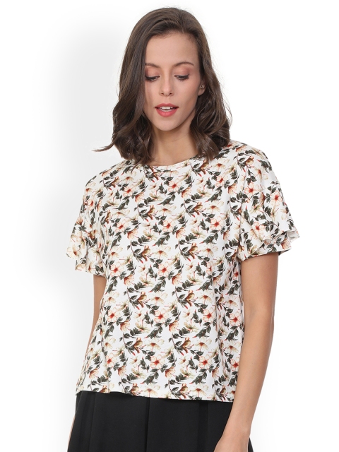 

People Women White Printed A-Line Top