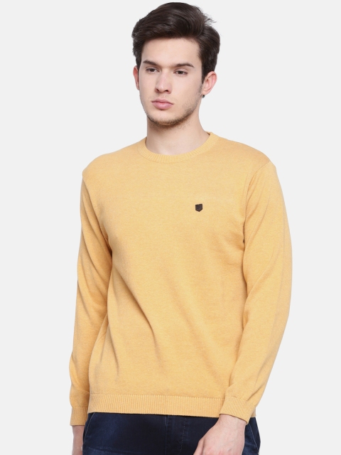 

t-base Men Yellow Solid Sweater