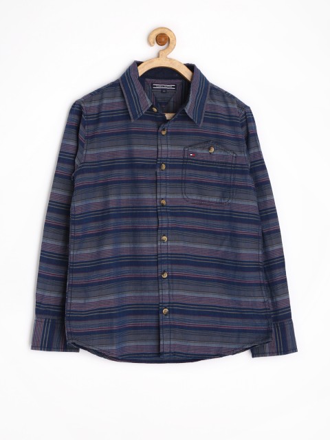 

Tommy Hilfiger Boys Blue & Purple Striped Shirt