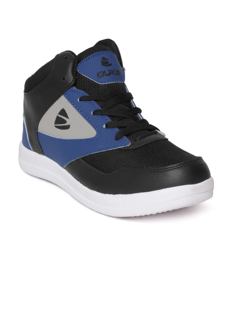 

Duke Men Black & Blue Colourblocked Mid-Top Training Shoes