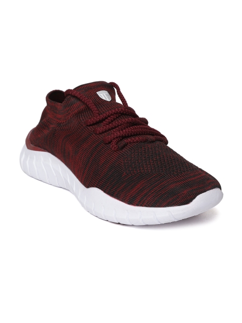 

Duke Men Burgundy & Charcoal Grey Woven Design Training Shoes