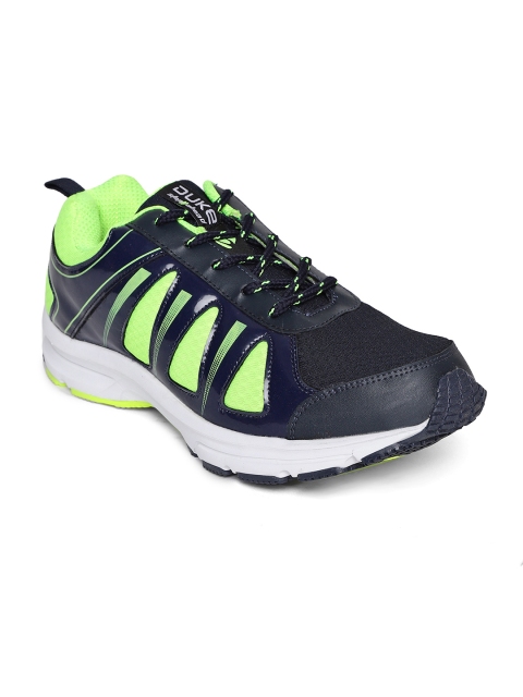 

Duke Men Navy Blue & Fluorescent Green Running Shoes