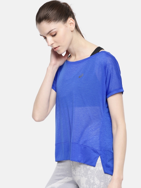 

ASICS Women Blue Solid Crop Top C1 Running T-shirt