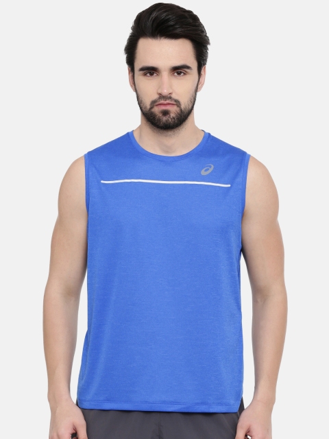 

ASICS Men Blue Solid Lite-Show Sleeveless Round Neck Running T-shirt