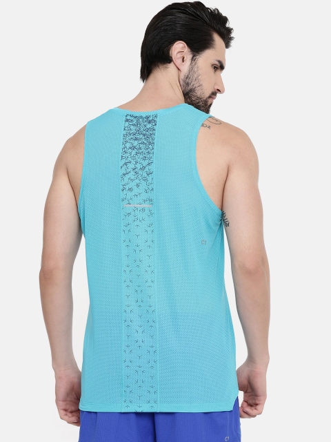 

ASICS Men Turquoise Blue Round Neck Cool Singlet Sleeveless T-shirt