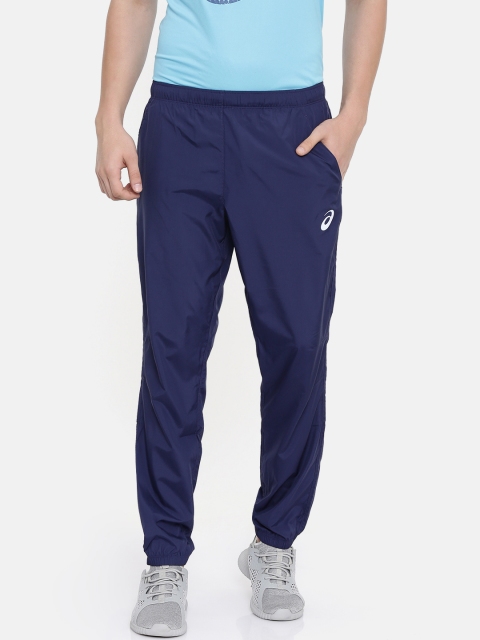 

ASICS Men Navy Blue Solid Regular Fit Silver Woven Lightweight Running Joggers