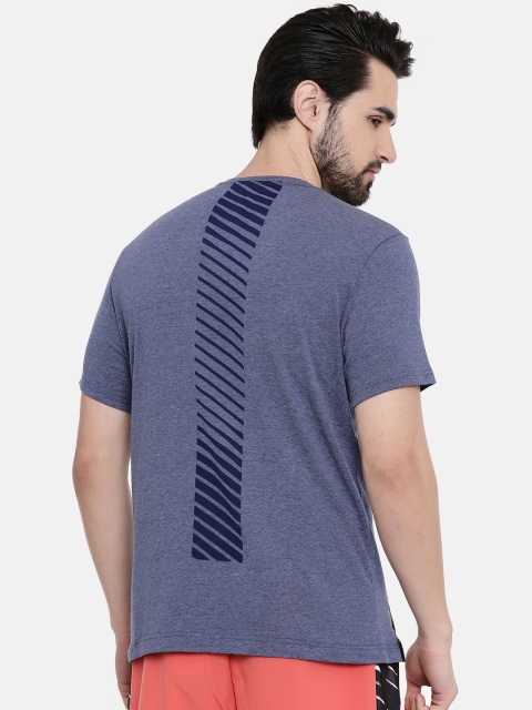 

ASICS Men Navy Blue Solid Round Neck Gel-Cool 2 Ss T-shirt