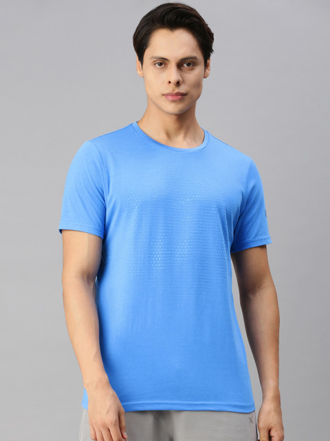 

ASICS Men Blue Embossed Print Round Neck Training T-shirt
