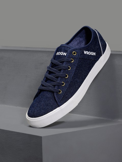 

WROGN Men Navy Blue Solid Sneakers