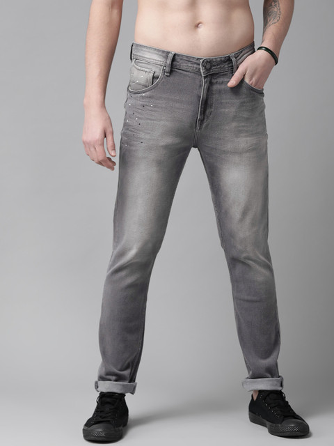

Roadster Men Grey Slim Tapered Fit Mid-Rise Clean Look Stretchable Jeans