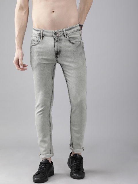 

The Roadster Lifestyle Co Men Grey Skinny Fit Mid-Rise Clean Look Stretchable Jeans
