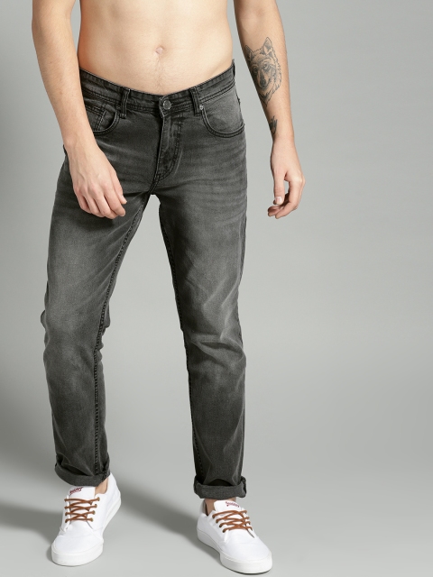 

The Roadster Lifestyle Co Men Charcoal Grey Slim Fit Mid-Rise Clean Look Stretchable Jeans