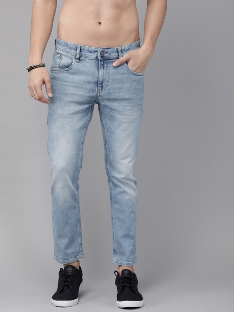 

Roadster Men Blue Skinny Fit Mid-Rise Clean Look Stretchable Cropped Jeans