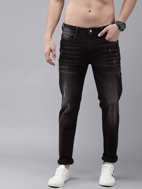 

Roadster Men Black Slim Tapered Fit Mid-Rise Low Distress Stretchable Jeans