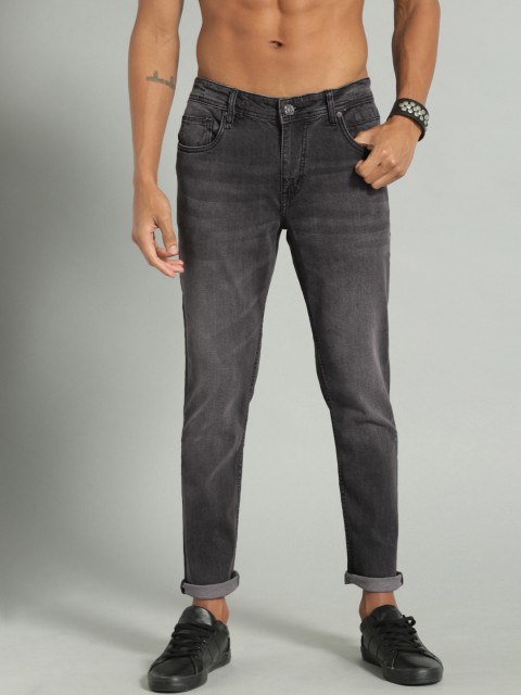

Roadster Men Charcoal Grey Ankle Skinny Fit Mid-Rise Clean Look Stretchable Jeans