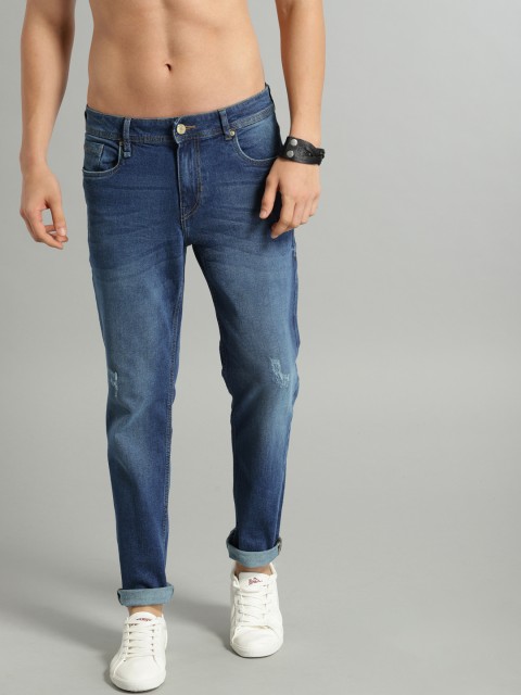 

Roadster Men Blue Slim Fit Mid-Rise Low Distress Stretchable Jeans