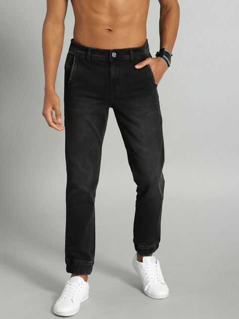 

Roadster Men Black Jogger Slim Fit Mid-Rise Clean Look Stretchable Ankle-length Jeans
