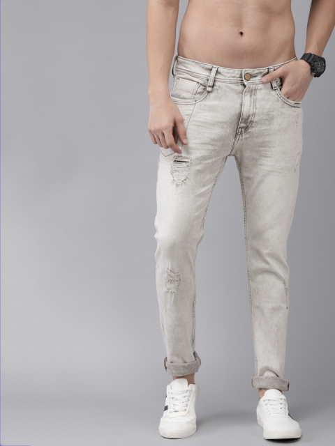 

Roadster Men Grey Skinny Fit Mid-Rise Mildly Distressed Stretchable Jeans