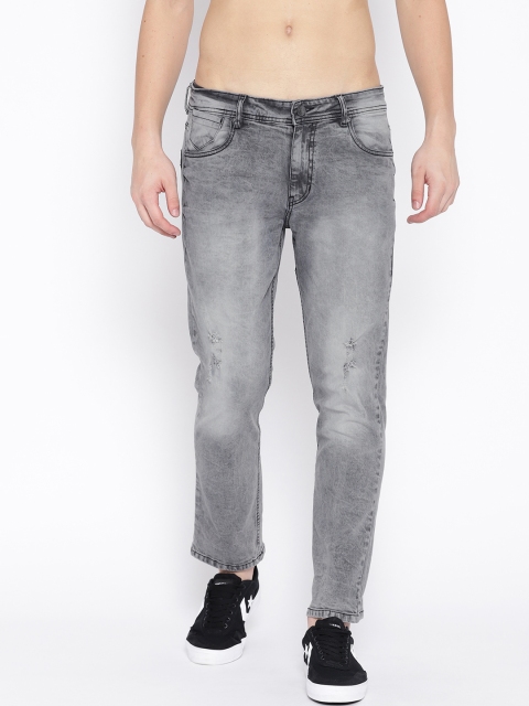 

The Roadster Lifestyle Co Men Grey Slim Fit Mid-Rise Low Distressed Stretchable Jeans