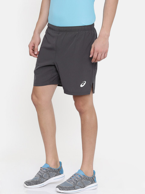 

ASICS Men Charcoal Grey Solid Silver 7In Regular Fit Sports Shorts