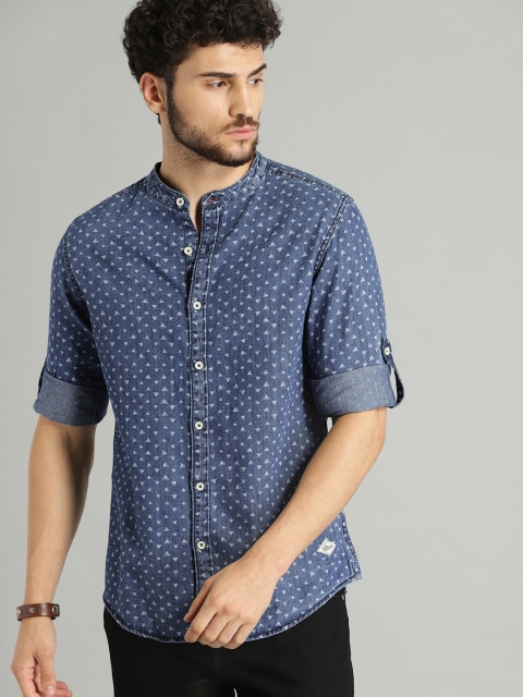 

The Roadster Lifestyle Co Men Blue Regular Fit Printed Casual Shirt