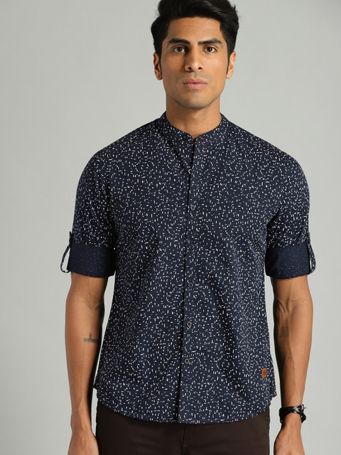 

Roadster Men Navy Blue Regular Fit Printed Casual Shirt