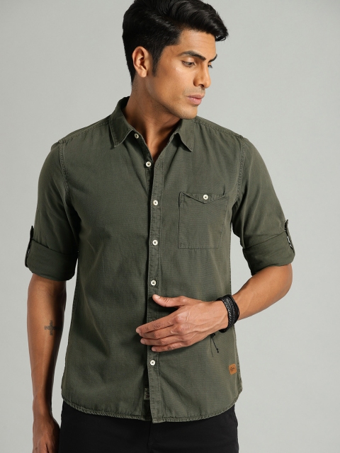 

Roadster Men Grey Regular Fit Solid Casual Shirt