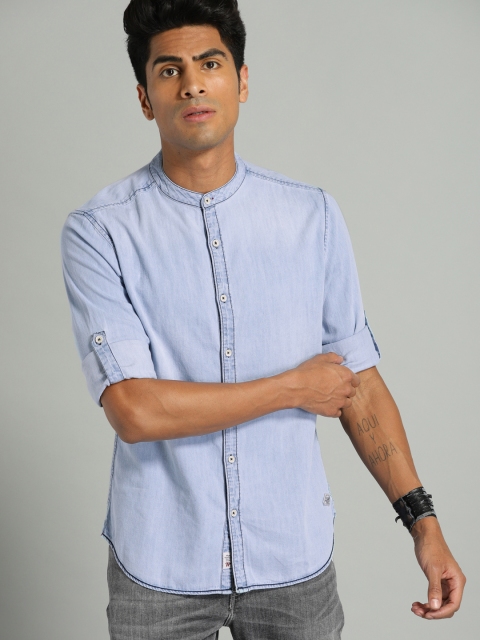 

Roadster Men Blue Regular Fit Solid Casual DenimShirt