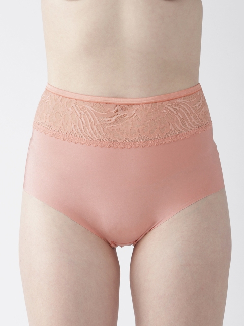 

Marks & Spencer Women Coral Pink Smoothlines Noyon Lace Brief T61826