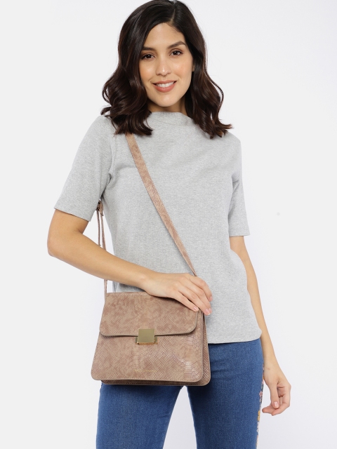 

French Connection Beige Textured Sling Bag